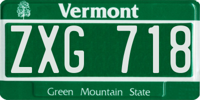 VT license plate ZXG718