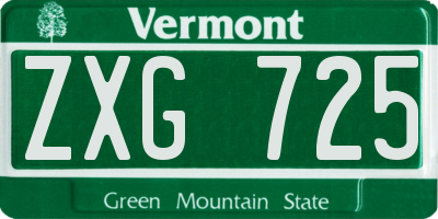 VT license plate ZXG725