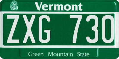 VT license plate ZXG730