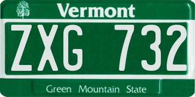 VT license plate ZXG732