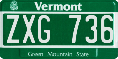 VT license plate ZXG736