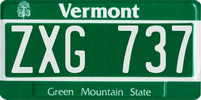 VT license plate ZXG737