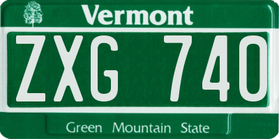 VT license plate ZXG740