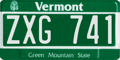 VT license plate ZXG741