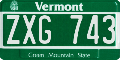VT license plate ZXG743