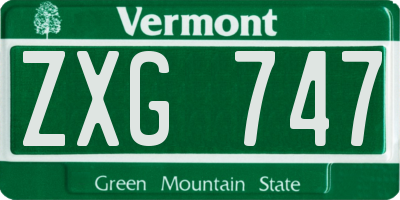 VT license plate ZXG747