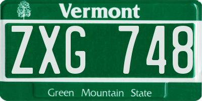VT license plate ZXG748
