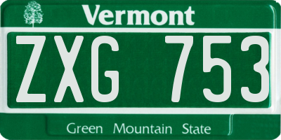 VT license plate ZXG753