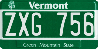 VT license plate ZXG756