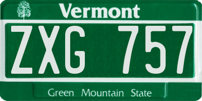 VT license plate ZXG757