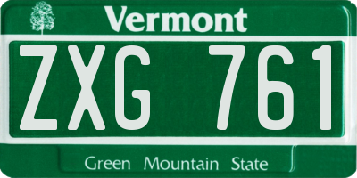 VT license plate ZXG761