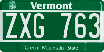 VT license plate ZXG763