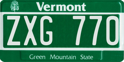 VT license plate ZXG770