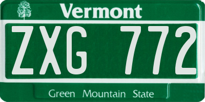 VT license plate ZXG772
