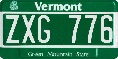 VT license plate ZXG776
