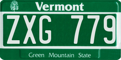 VT license plate ZXG779