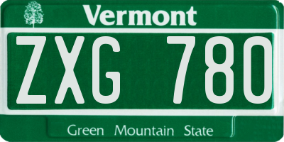 VT license plate ZXG780