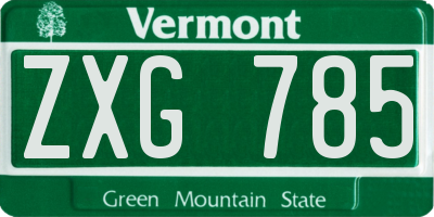 VT license plate ZXG785