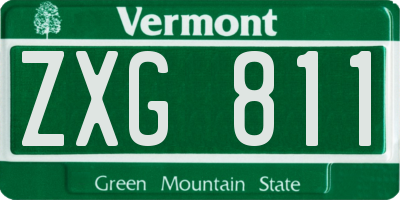 VT license plate ZXG811