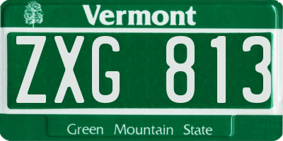 VT license plate ZXG813