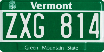 VT license plate ZXG814