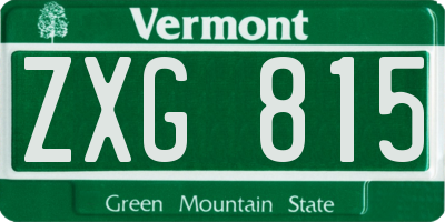 VT license plate ZXG815
