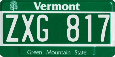 VT license plate ZXG817