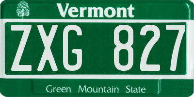 VT license plate ZXG827