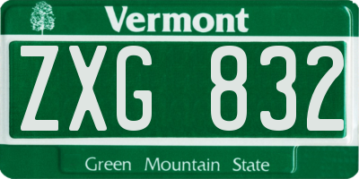 VT license plate ZXG832