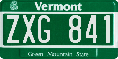 VT license plate ZXG841