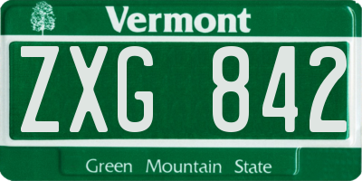 VT license plate ZXG842