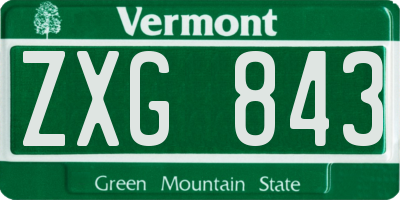 VT license plate ZXG843