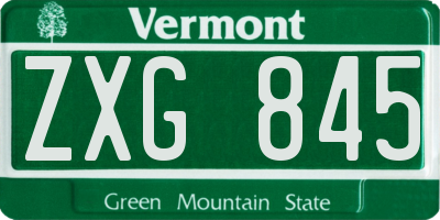 VT license plate ZXG845