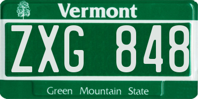 VT license plate ZXG848