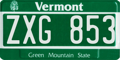 VT license plate ZXG853