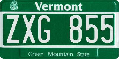 VT license plate ZXG855