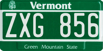 VT license plate ZXG856