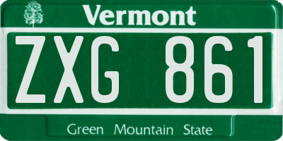 VT license plate ZXG861