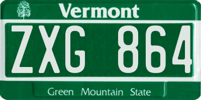 VT license plate ZXG864