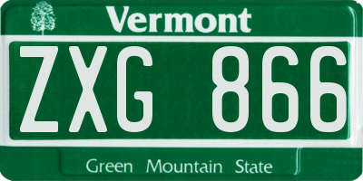 VT license plate ZXG866