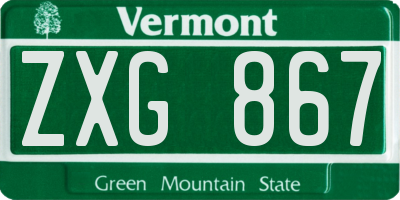 VT license plate ZXG867