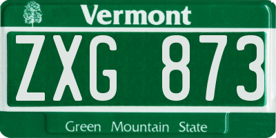 VT license plate ZXG873