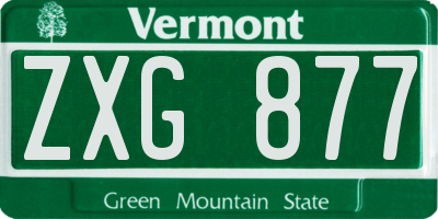 VT license plate ZXG877