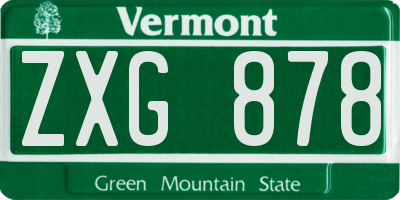 VT license plate ZXG878
