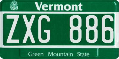 VT license plate ZXG886