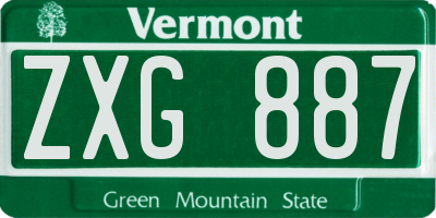 VT license plate ZXG887