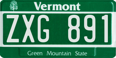 VT license plate ZXG891