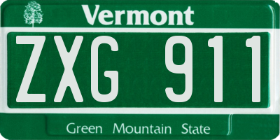 VT license plate ZXG911