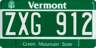 VT license plate ZXG912
