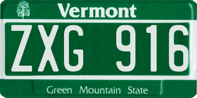 VT license plate ZXG916